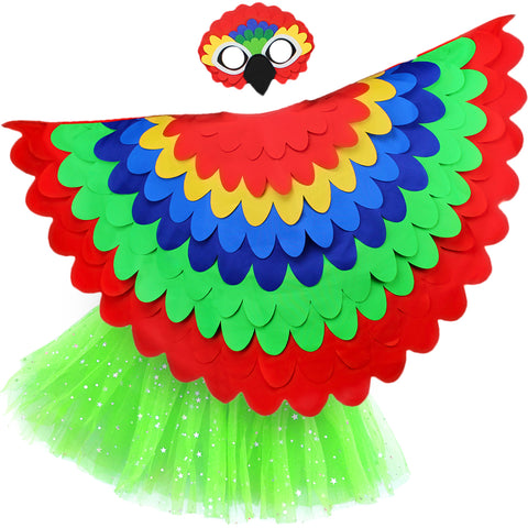 Bird Cape Girls Bird Cape Kids Parrot Costume with Parrot Wings Mask a – Knotty Kid
